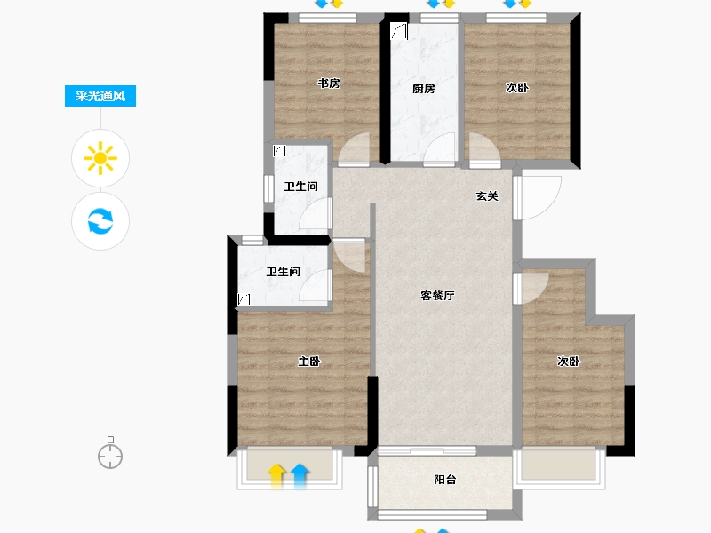 河北省-石家庄市-金辉优步学府-84.01-户型库-采光通风