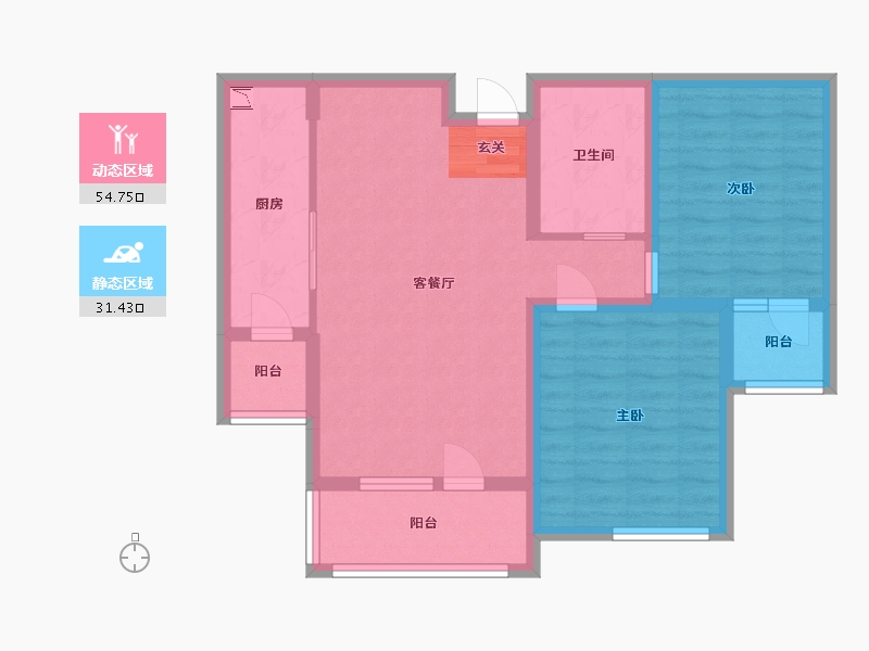 山东省-青岛市-泉源山庄-76.00-户型库-动静分区