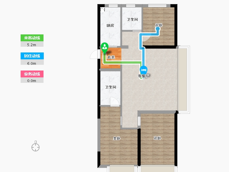 山东省-青岛市-龙湖龙誉城-87.29-户型库-动静线