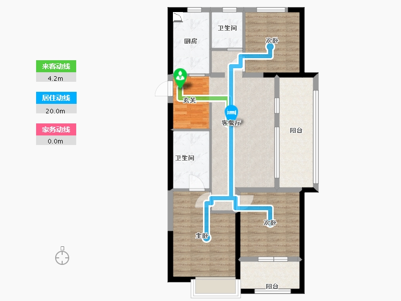 山东省-青岛市-龙湖龙誉城-87.20-户型库-动静线