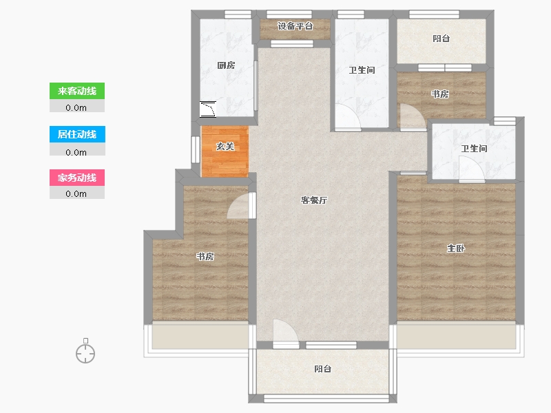 辽宁省-大连市-华润置地公元九里-89.09-户型库-动静线