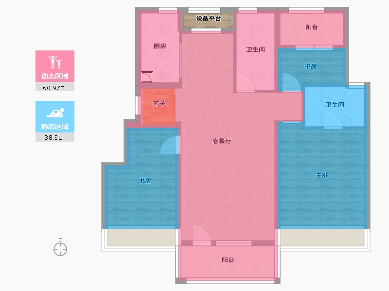 辽宁省-大连市-华润置地公元九里-89.09-户型库-动静分区