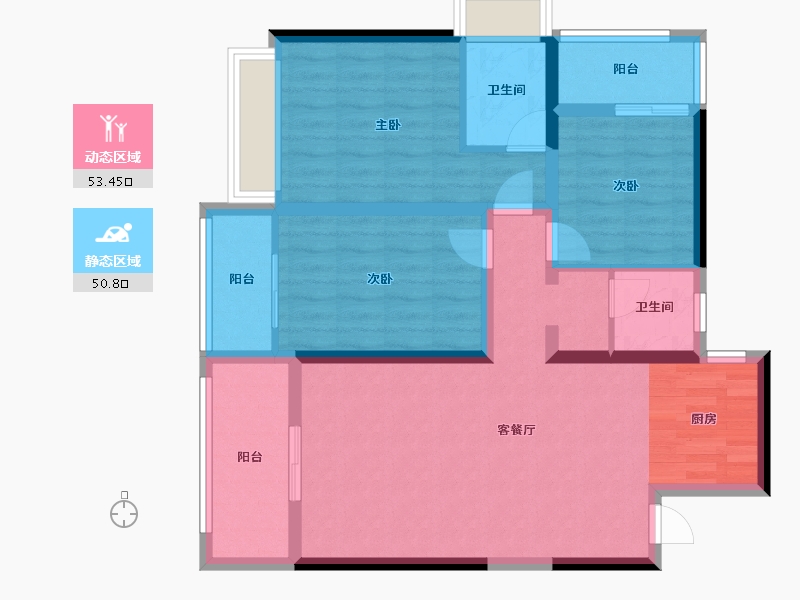 湖南省-株洲市-壹号公馆-92.63-户型库-动静分区