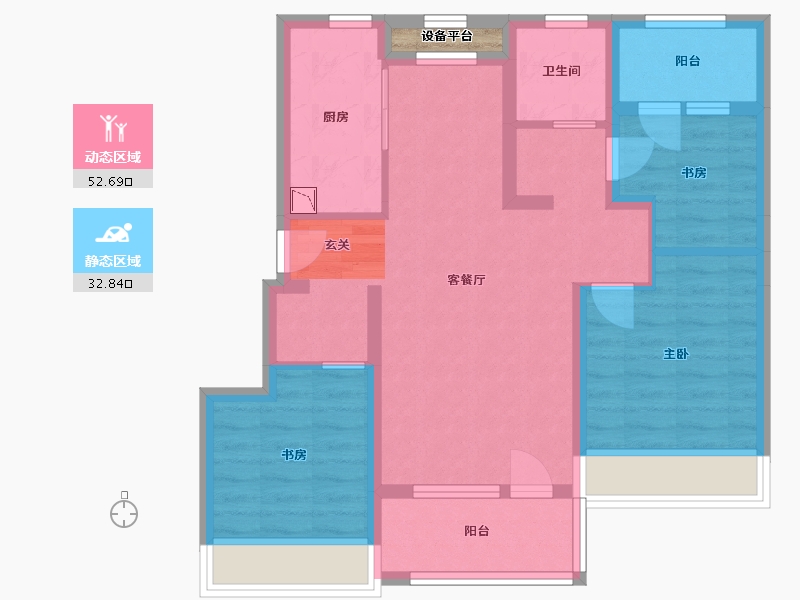 辽宁省-大连市-华润置地公元九里-75.75-户型库-动静分区