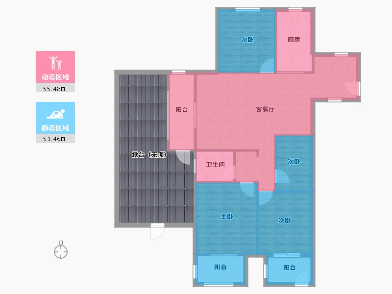 江苏省-淮安市-金圆幸福城-126.32-户型库-动静分区