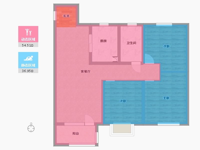 山东省-青岛市-青岛金地自在城-80.80-户型库-动静分区