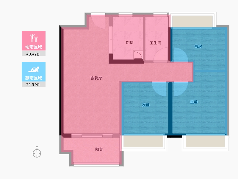 江苏省-盐城市-奥园公园悦府-72.00-户型库-动静分区