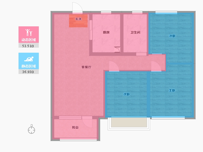 山东省-青岛市-青岛金地自在城-80.02-户型库-动静分区