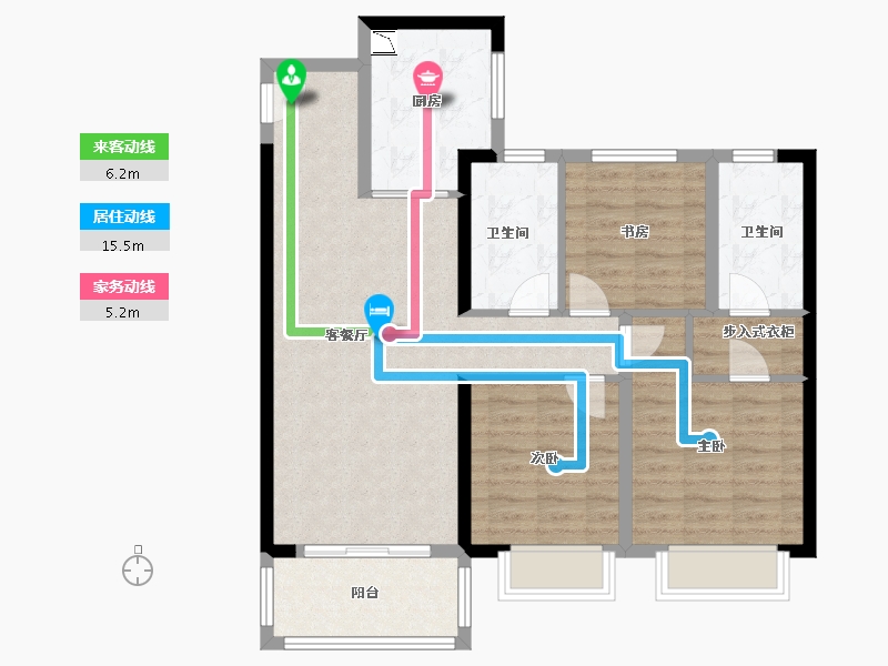 江苏省-盐城市-奥园公园悦府-89.59-户型库-动静线