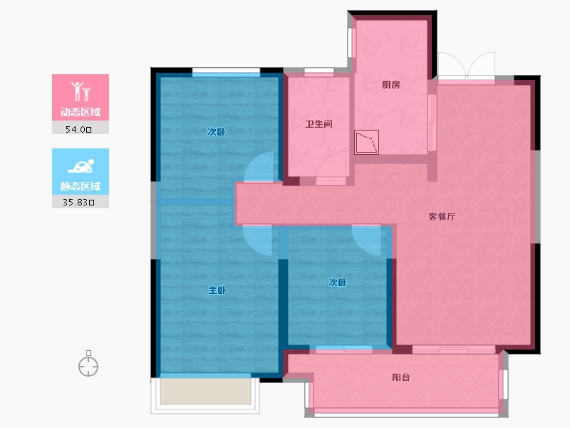 河南省-三门峡市-灵宝建业・壹号城邦-79.99-户型库-动静分区