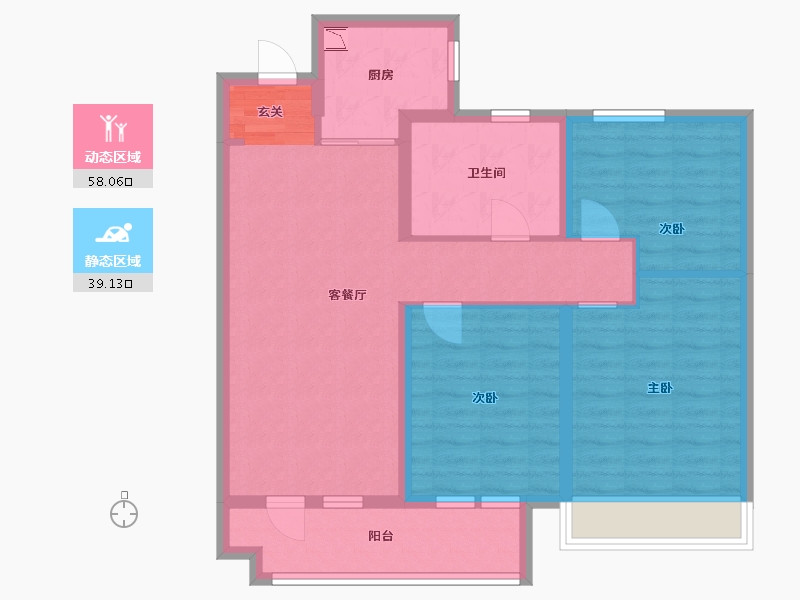 山东省-青岛市-宸悦府-86.40-户型库-动静分区