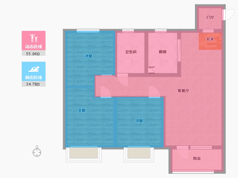 山东省-青岛市-青岛金地自在城-80.00-户型库-动静分区