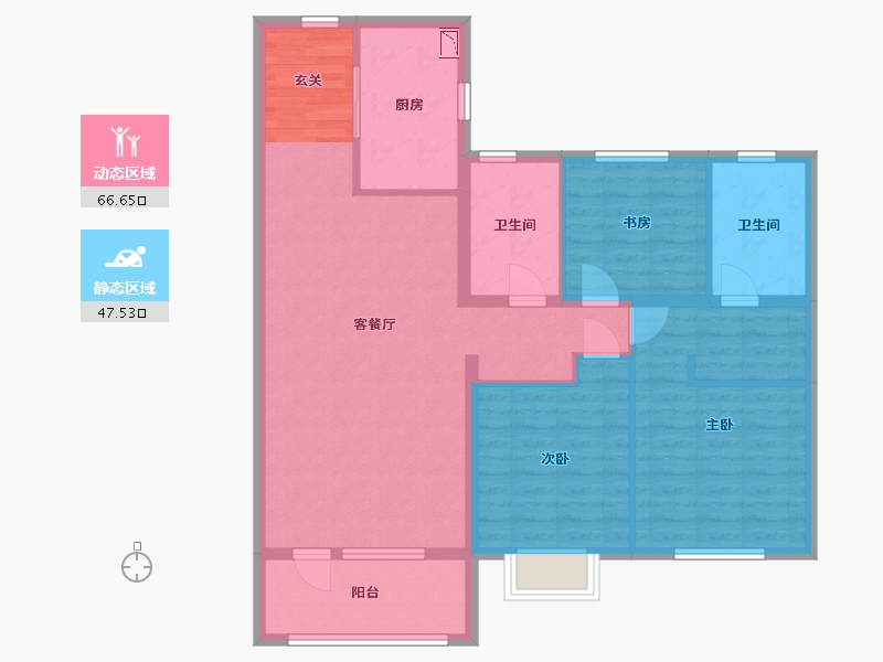 山东省-青岛市-胶州华润城-102.40-户型库-动静分区