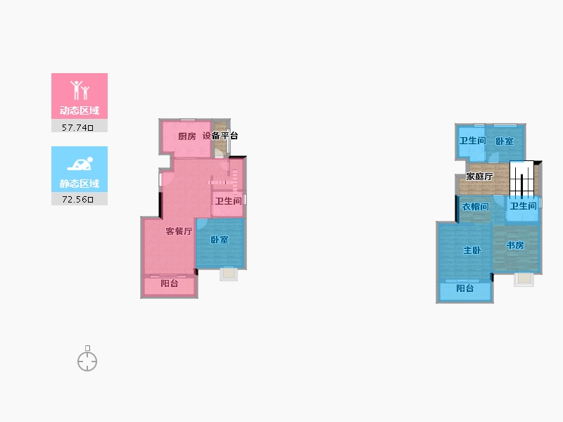 湖北省-襄阳市-恒大御景・云栖-132.22-户型库-动静分区