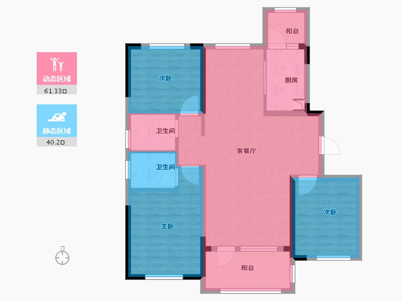 山东省-烟台市-翡翠康城-90.40-户型库-动静分区