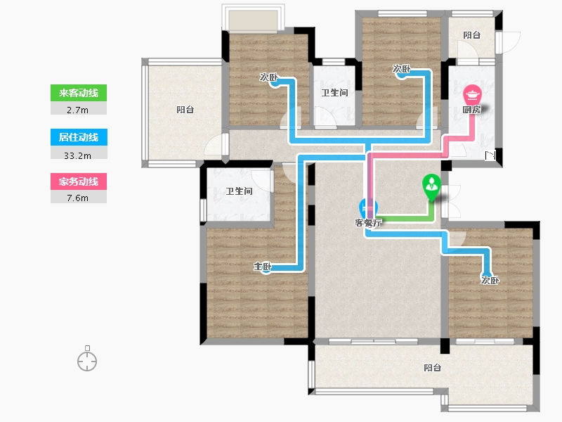 四川省-眉山市-铁投碧水云天-130.33-户型库-动静线