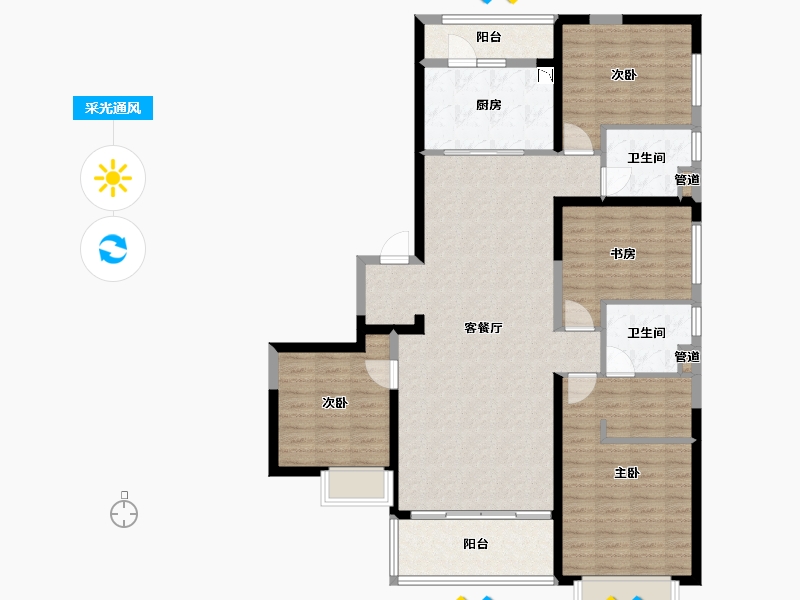 山西省-太原市-太原恒大滨河府-122.27-户型库-采光通风