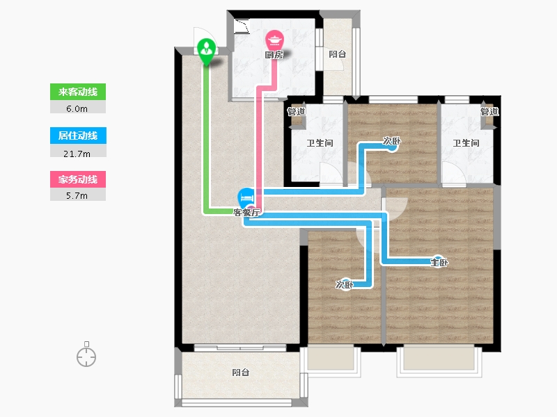 山西省-太原市-太原恒大金碧天下-95.07-户型库-动静线