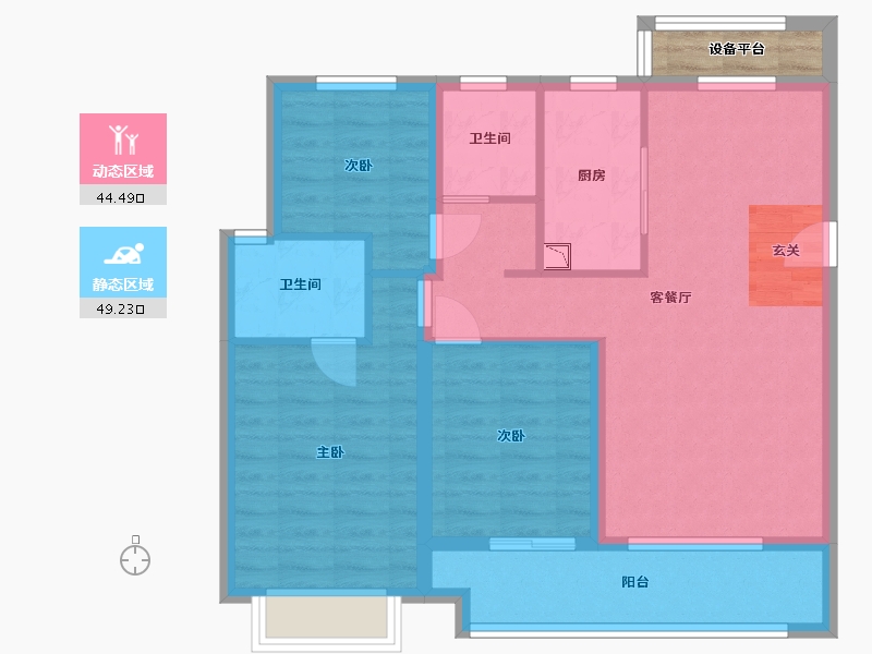 山西省-太原市-海唐金洲-86.24-户型库-动静分区