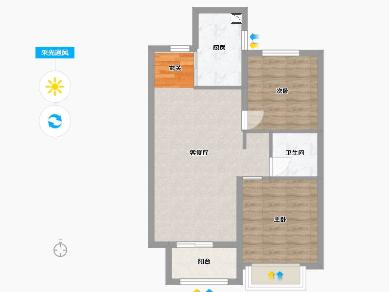 山西省-太原市-海唐金洲-58.05-户型库-采光通风