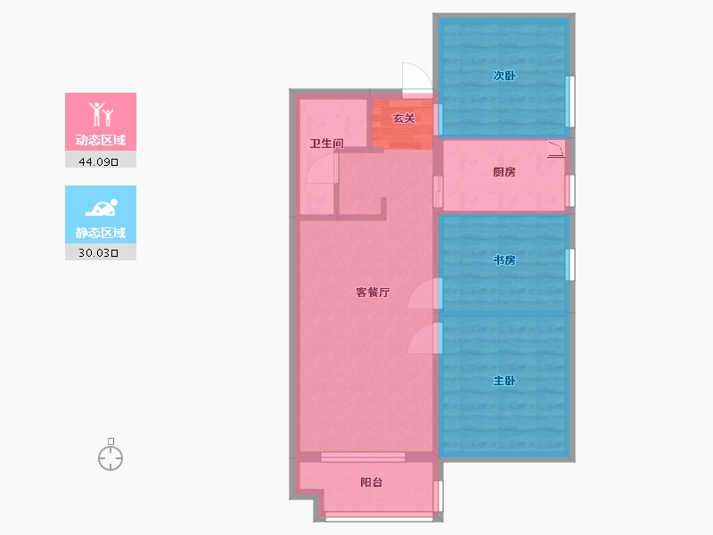 山西省-太原市-海唐金洲-66.07-户型库-动静分区