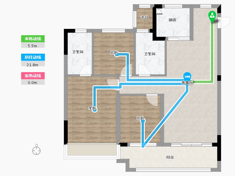 浙江省-台州市-旭辉府-90.00-户型库-动静线