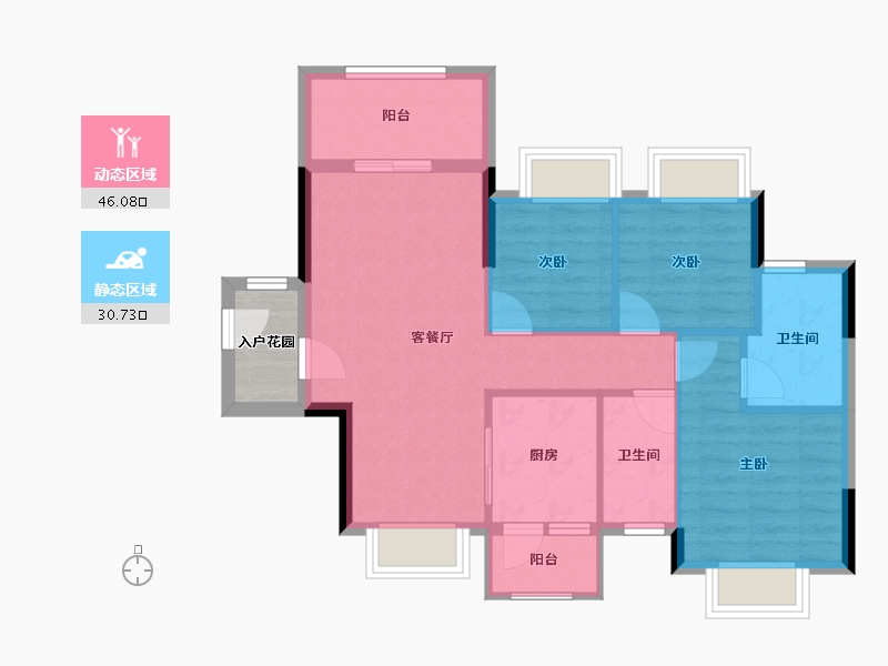 广东省-江门市-时代名庭-71.72-户型库-动静分区