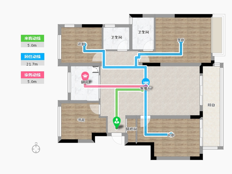 浙江省-杭州市-金地宋都都会钱塘-106.95-户型库-动静线