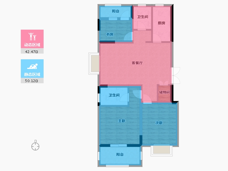 安徽省-安庆市-逸龙府-81.96-户型库-动静分区