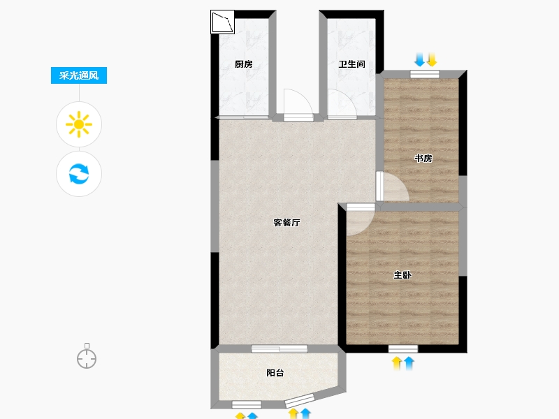 江苏省-镇江市-永隆城市广场-69.89-户型库-采光通风