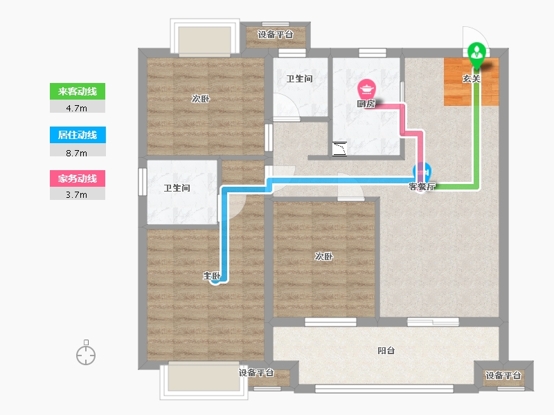 江苏省-南通市-阳光城西欧・文澜府-84.00-户型库-动静线