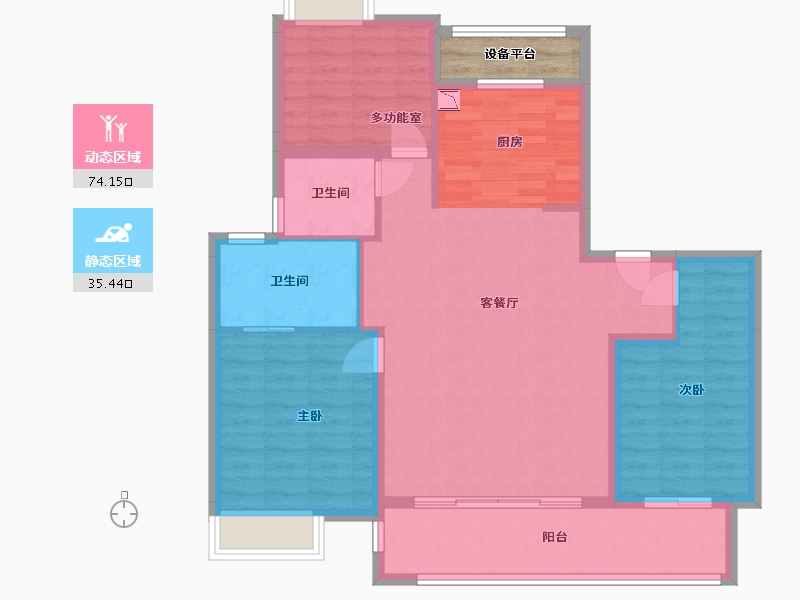 江苏省-南通市-万科方圆-102.14-户型库-动静分区