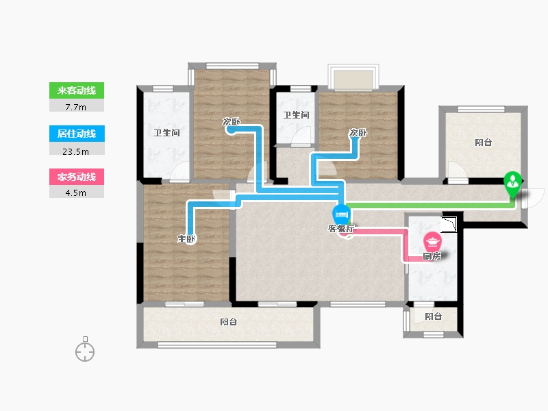 广西壮族自治区-南宁市-荣和公园大道华府-113.22-户型库-动静线