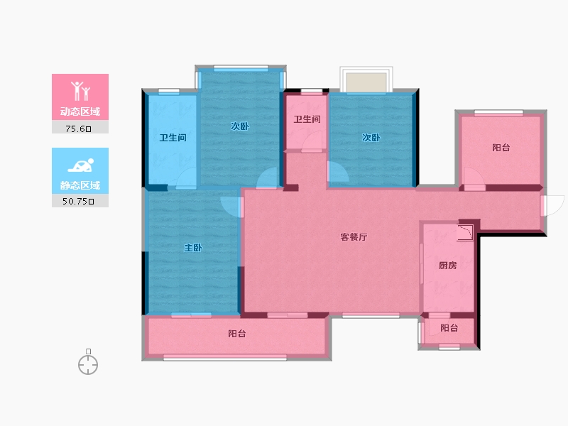 广西壮族自治区-南宁市-荣和公园大道华府-113.22-户型库-动静分区