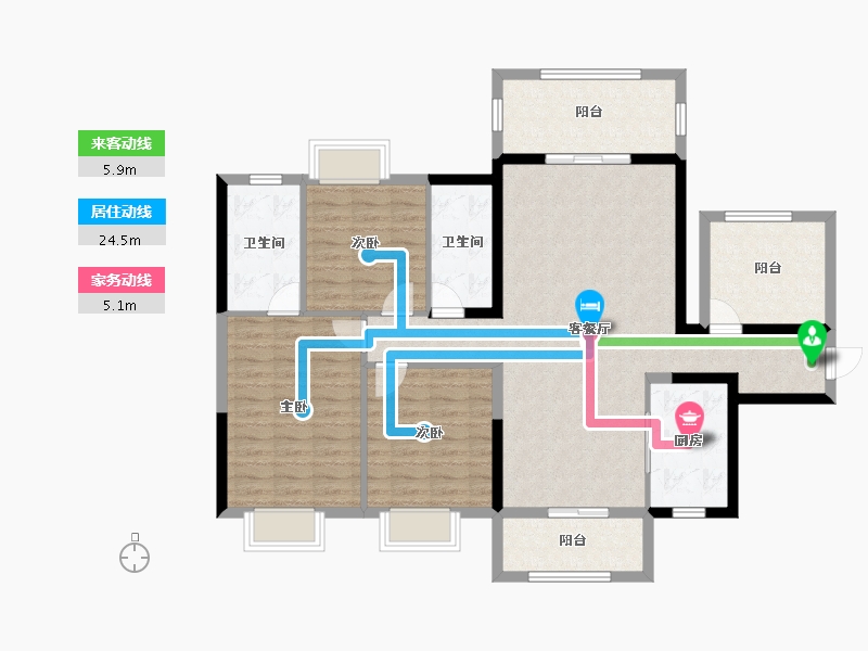 广西壮族自治区-南宁市-荣和公园大道华府-115.87-户型库-动静线