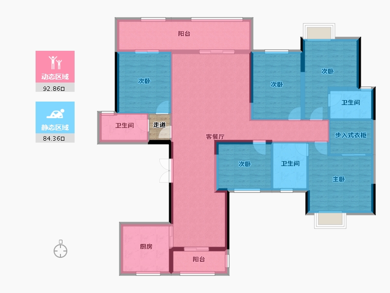 广西壮族自治区-南宁市-盛邦滨江府-162.34-户型库-动静分区