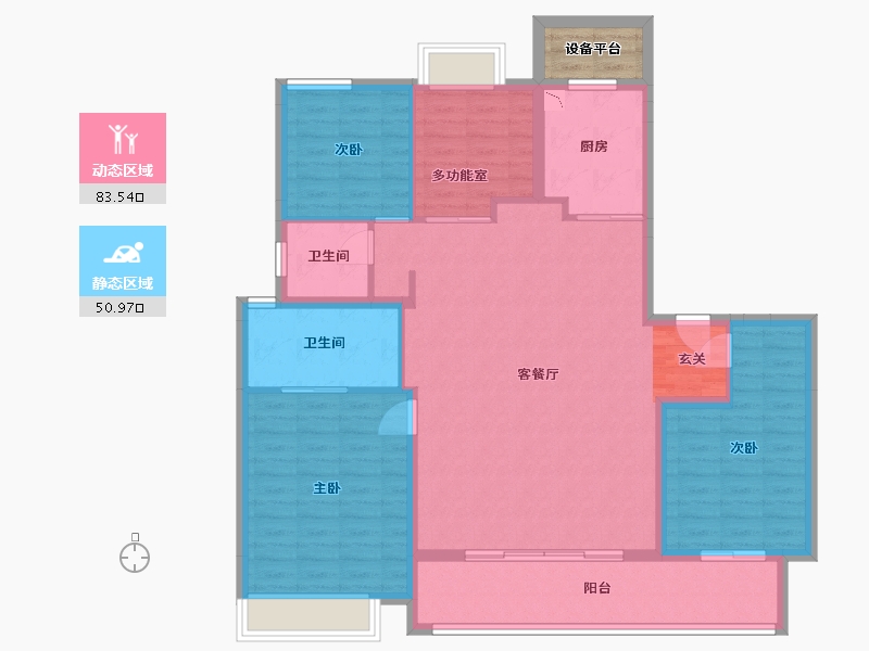 江苏省-南通市-万科方圆-125.24-户型库-动静分区