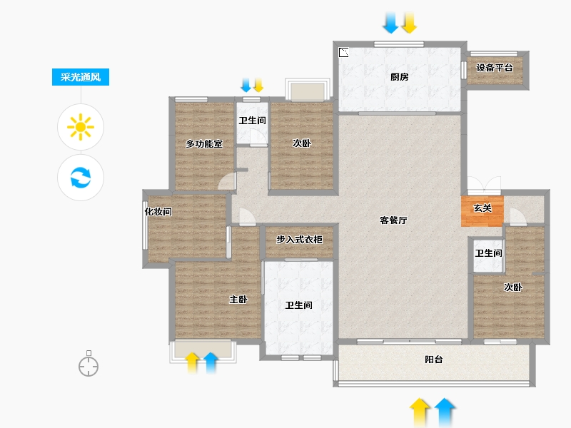 江苏省-南通市-万科方圆-194.20-户型库-采光通风