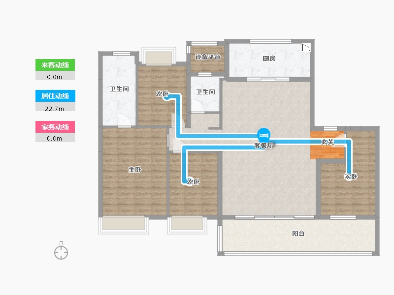 江苏省-南通市-万科方圆-143.52-户型库-动静线