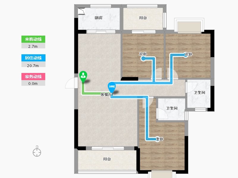 福建省-龙岩市-中楚阳光-90.00-户型库-动静线