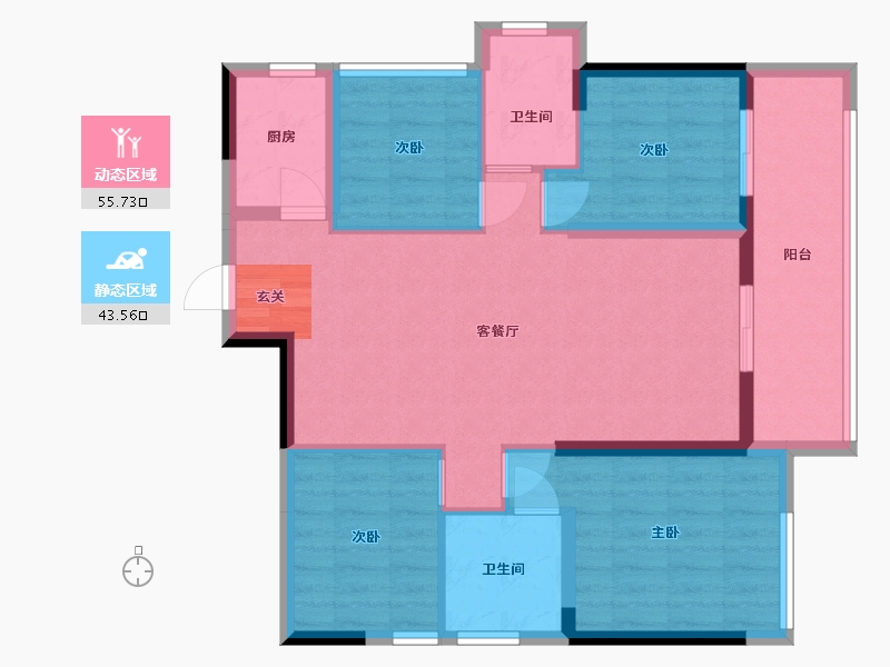 广东省-湛江市-钰海豪庭-88.79-户型库-动静分区