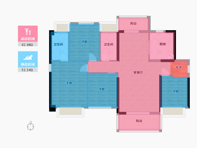 广东省-湛江市-黄坡碧桂园-103.20-户型库-动静分区