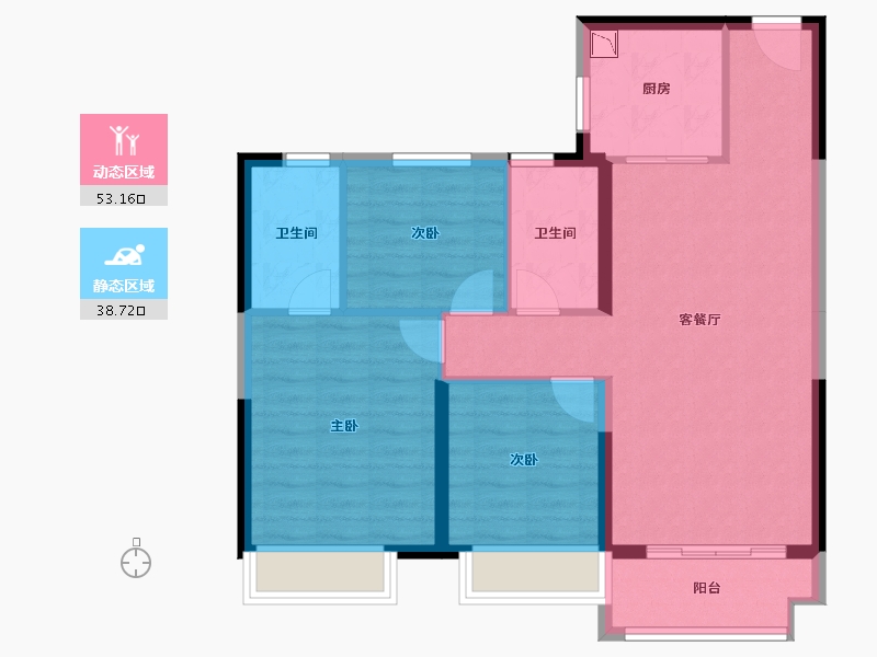 甘肃省-兰州市-兰州碧桂园-82.54-户型库-动静分区