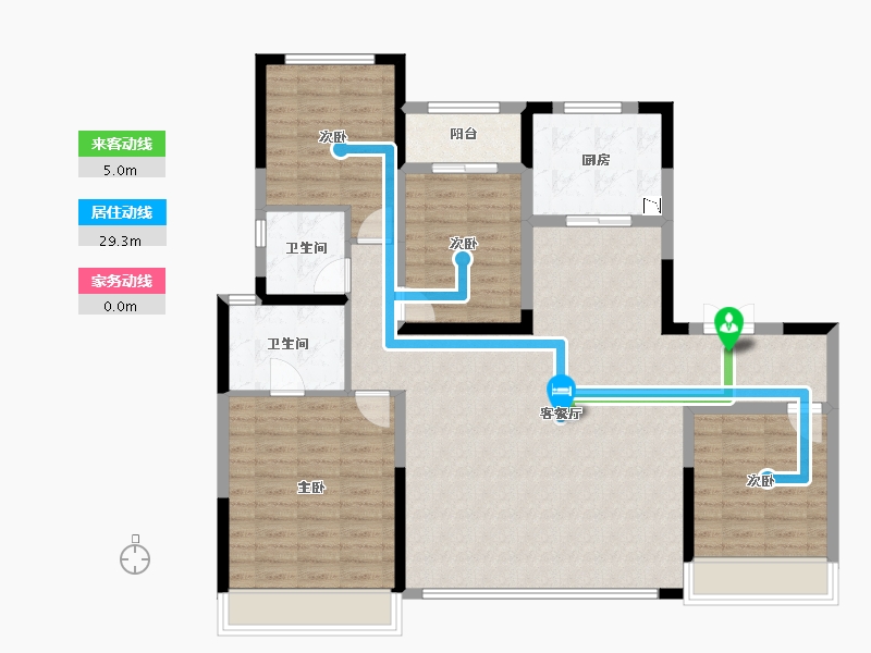 陕西省-西安市-天地源龙湖春江天境-119.75-户型库-动静线