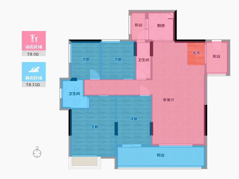 广东省-湛江市-康达轩-104.95-户型库-动静分区