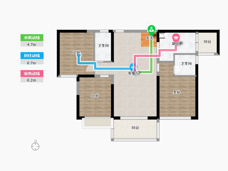 广东省-湛江市-黄坡碧桂园-94.40-户型库-动静线