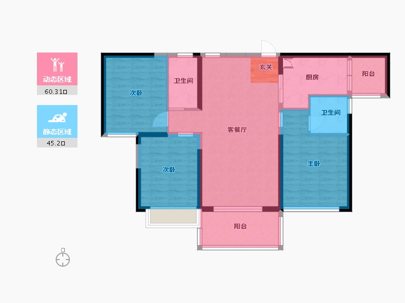 广东省-湛江市-黄坡碧桂园-94.40-户型库-动静分区