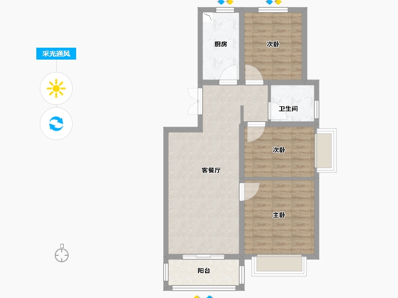 山东省-泰安市-高铁开元盛世・智园-75.29-户型库-采光通风