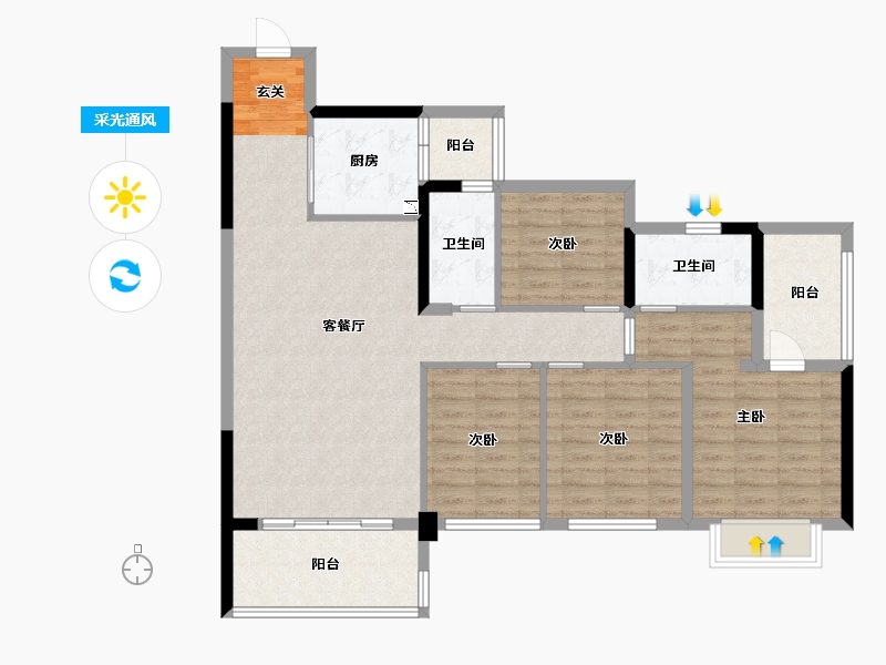 广东省-湛江市-湛江华发新城-106.41-户型库-采光通风