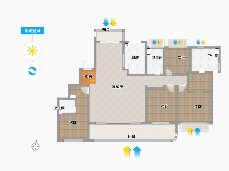 江苏省-苏州市-金融街融悦湾-166.09-户型库-采光通风